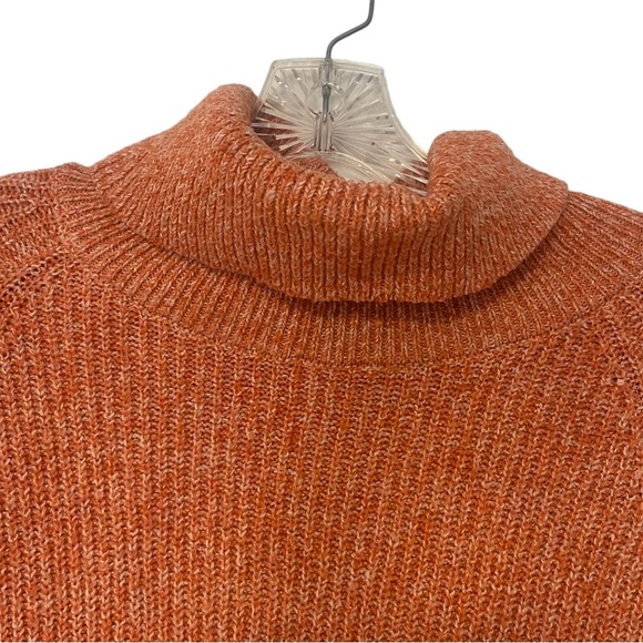 Kirundo Women’s Fall/Winter Chunky Knit Turtleneck Poncho SweaterM Orange/Rust - Picture 9 of 11